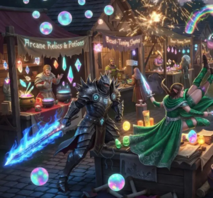 Galeria fantastycznych wydarzeń ze świata gry z bohaterami i smokami