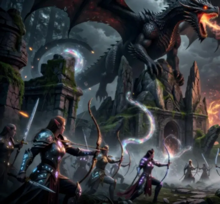Bohaterowie DRAGON QUEST PLAY naprzeciw smokom i magicznym istotom
