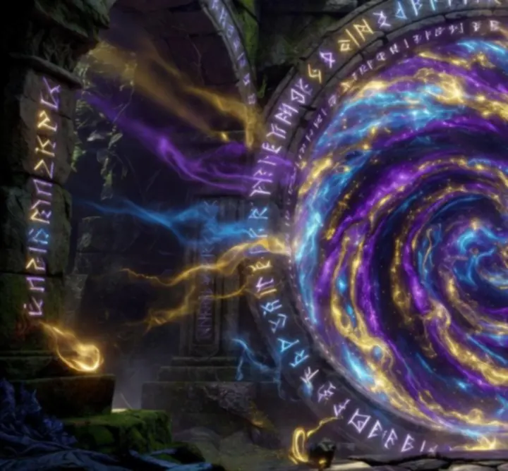 Magiczny portal łączący krainy w świecie DRAGON QUEST PLAY